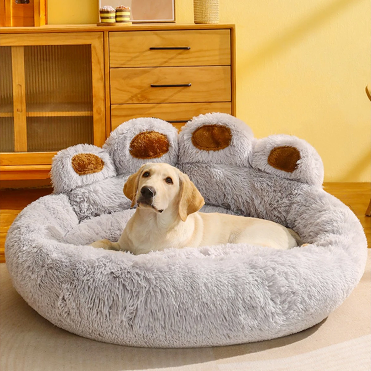 Cama esponjosa para perros, accesorios de perrera de felpa para invierno, productos para mascotas, camas para perros grandes, ropa de cama, sofá, cesta, estera pequeña, cojín grande para gatos y ...