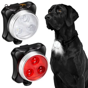 Benepaw led coleira de cachorro luz para a noite andando impermeável segurança clip-on luz do animal de estimação recarregável 4 modos andando correndo ciclismo
